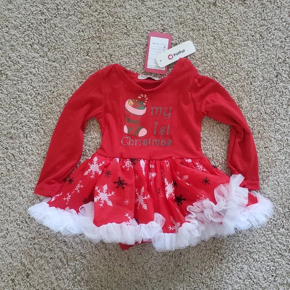 white christmas dresses Girl Christmas Dress Baby Girl Dress Toddler Winter Red Long Sleeve Doll Collar Pageant Princess Dress, Red / 3-4 Years (110cm) main image 0